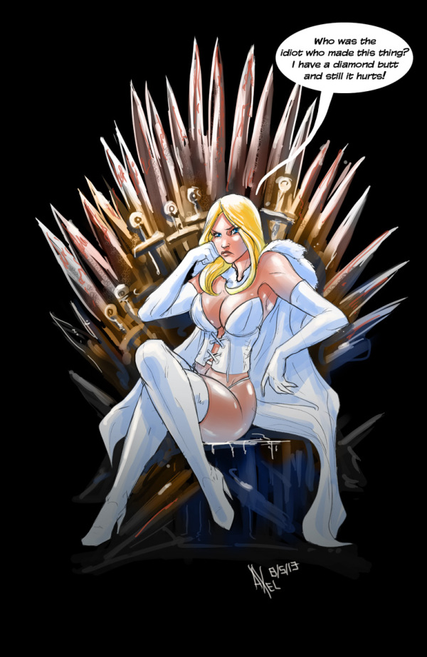 Emma-Frost-on-the-Iron-Throne-by-Axel-Medellin